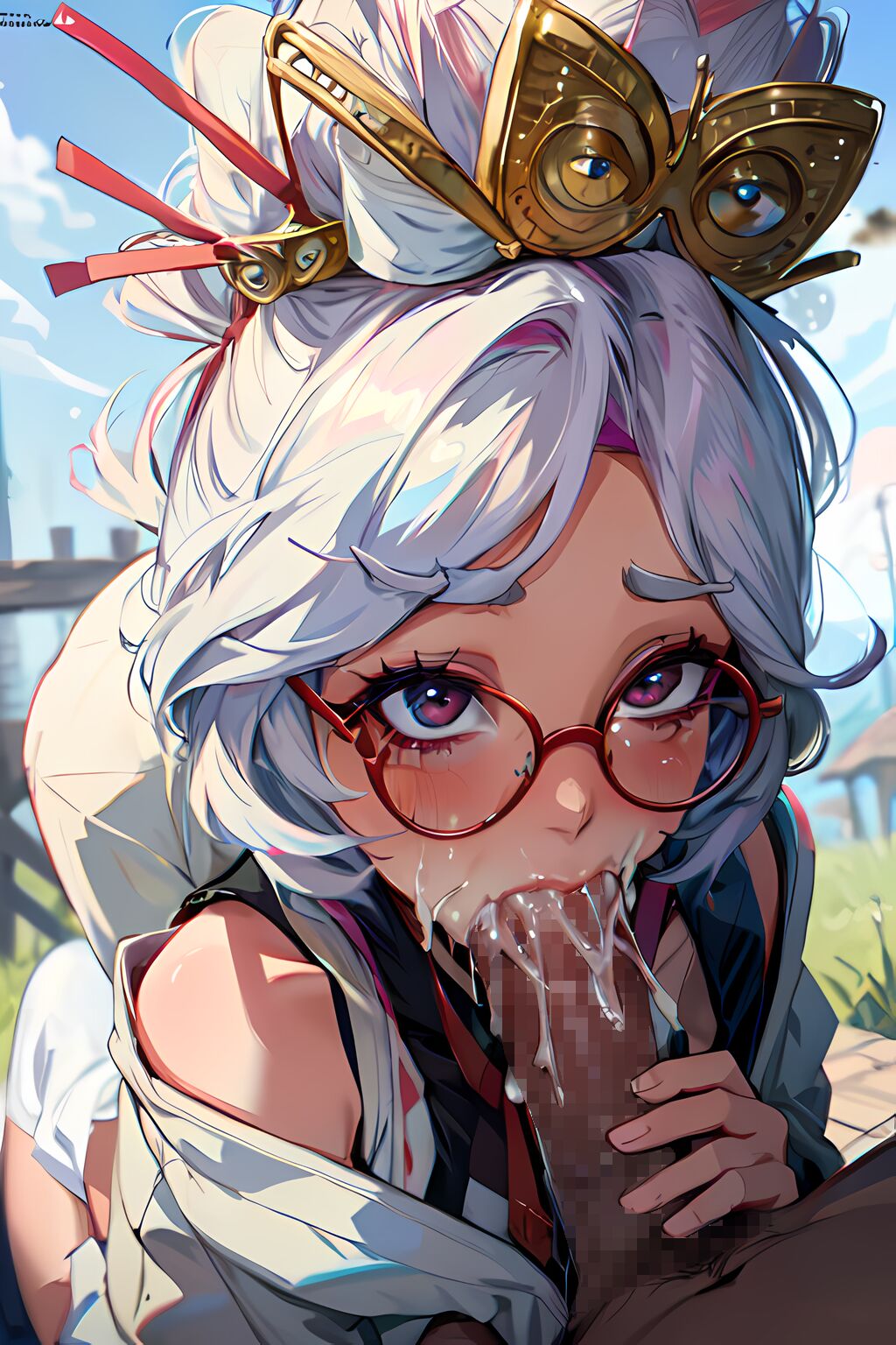 Main content: Purah 's sloppy blowjob